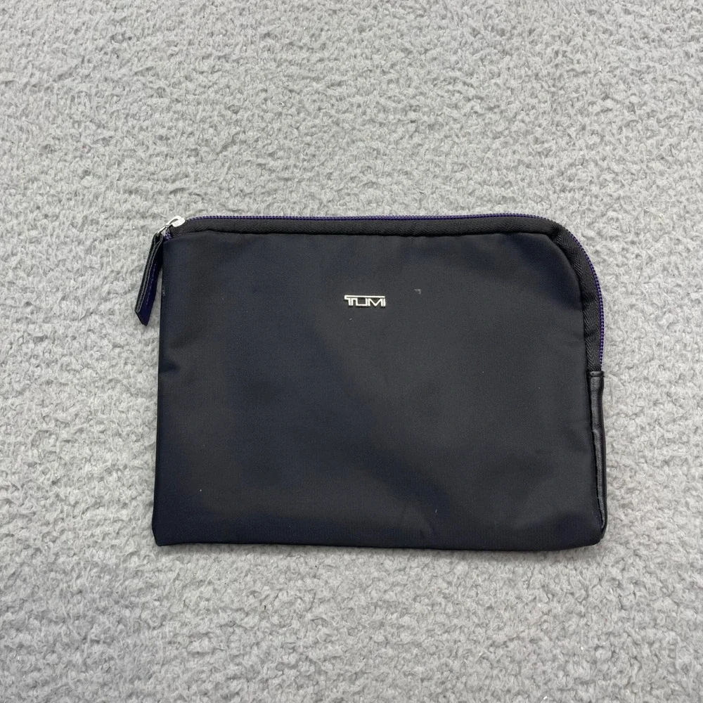 Tumi Delta Airlines Unisex Black Purple Amenity Pouch Travel Bag Toiletry Case